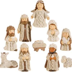 Christmas Nativity Set with Wise Men, Holy Family Manger, 10 Pieces, 2.5 Inch Tall
