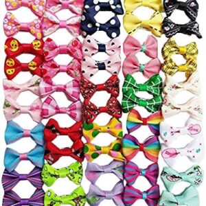 Chenkou Craft 50pcs/25pairs New Dog Hair Bows With Clips Pet Grooming Products Mix Colors Varies Patterns Pet Hair Bows Dog Accessories
