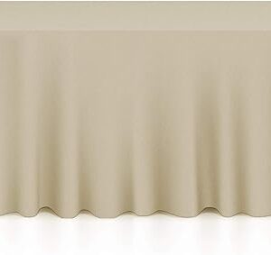 Lann's Linens - 10 Premium 90" x 132" Tablecloths for Wedding/Banquet/Restaurant - Rectangular Polyester Fabric Table Cloths - Beige