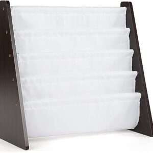 Humble Crew, Espresso/White Kids Book Rack Storage Bookshelf, 4 Tiers
