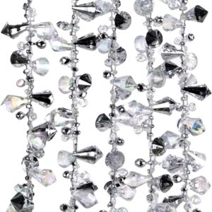 Kurt S. Adler Iridescent and Silver Beaded Garland 9 Feet Long H2096/IRS New