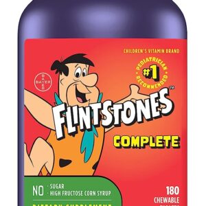 Flintstones Chewable Kids Vitamins, Complete Multivitamin for Kids and Toddlers with Iron, Calcium, Vitamin C, Vitamin D & more, 180 count (Packaging May Vary)