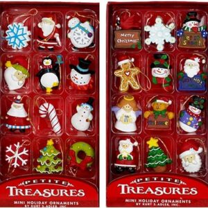 Kurt Adler Petite Treasures 12-Piece Miniature Ornaments Set, 2 Pack