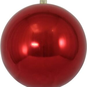 Christmas By Krebs 12" (300mm) Large Commercial Grade Indoor Outdoor Moisture Resistant Shatterproof Plastic Ball Ornament (Shiny Sonic Red)