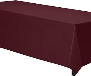 Gee Di Moda Rectangle Tablecloth | 90 x 132 Inch - Burgundy Rectangular Table Cloth for 6 Foot Table in Washable Polyester | Great for Buffet Table, Parties, Holiday Dinner, Wedding & Baby Shower