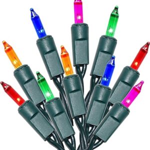 Holiday Essence 100 Multi Color Christmas Lights with Green Wire Professional Grade for Indoor Outdoor Use Static Flashing